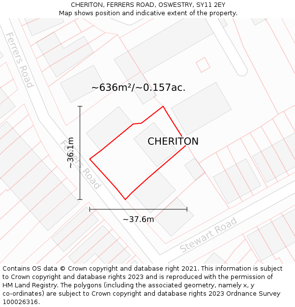 CHERITON, FERRERS ROAD, OSWESTRY, SY11 2EY: Plot and title map