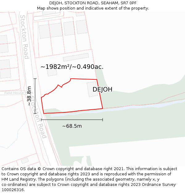 DEJOH, STOCKTON ROAD, SEAHAM, SR7 0PF: Plot and title map