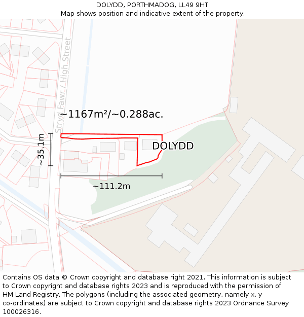 DOLYDD, PORTHMADOG, LL49 9HT: Plot and title map
