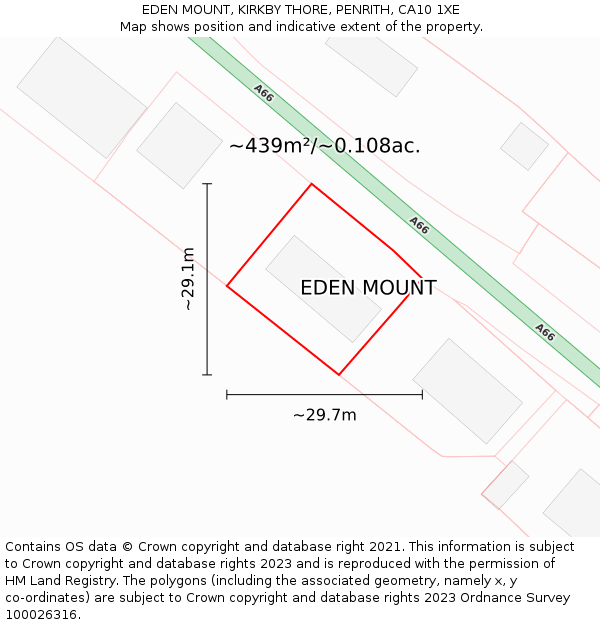 EDEN MOUNT, KIRKBY THORE, PENRITH, CA10 1XE: Plot and title map