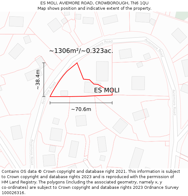 ES MOLI, AVIEMORE ROAD, CROWBOROUGH, TN6 1QU: Plot and title map