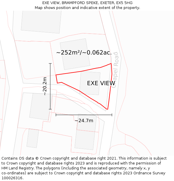 EXE VIEW, BRAMPFORD SPEKE, EXETER, EX5 5HG: Plot and title map