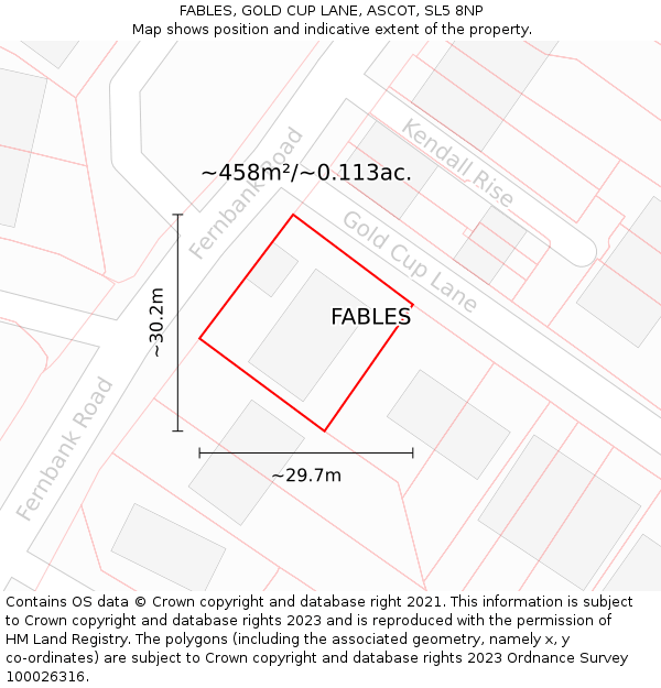 FABLES, GOLD CUP LANE, ASCOT, SL5 8NP: Plot and title map