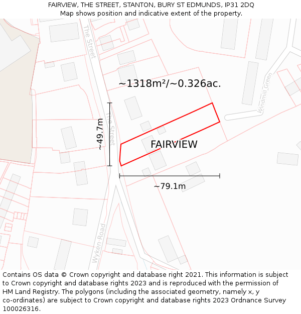 FAIRVIEW, THE STREET, STANTON, BURY ST EDMUNDS, IP31 2DQ: Plot and title map