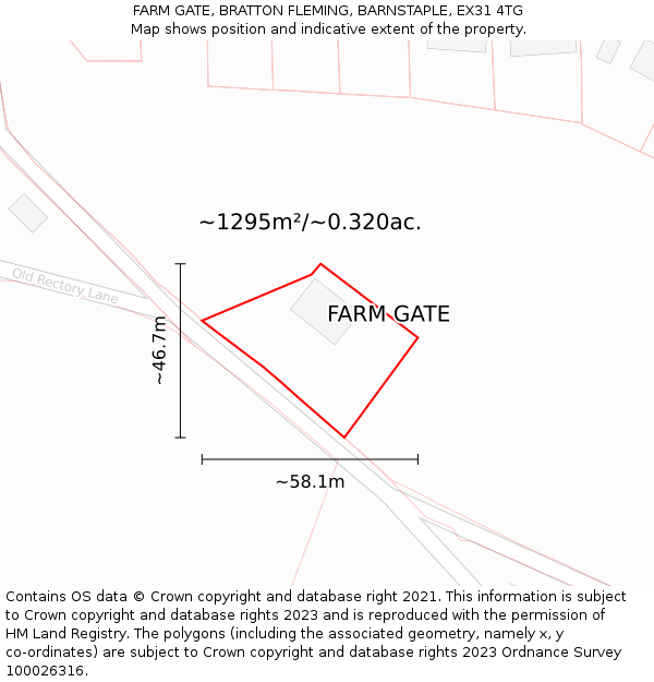 FARM GATE, BRATTON FLEMING, BARNSTAPLE, EX31 4TG: Plot and title map