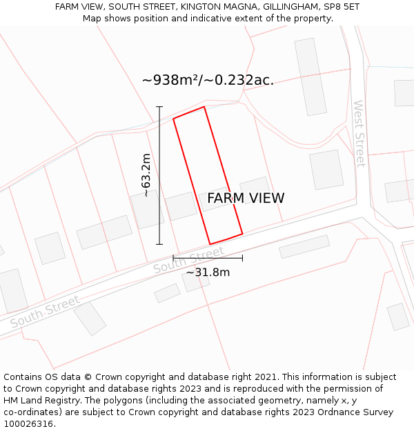 FARM VIEW, SOUTH STREET, KINGTON MAGNA, GILLINGHAM, SP8 5ET: Plot and title map