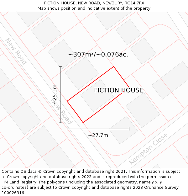 FICTION HOUSE, NEW ROAD, NEWBURY, RG14 7RX: Plot and title map