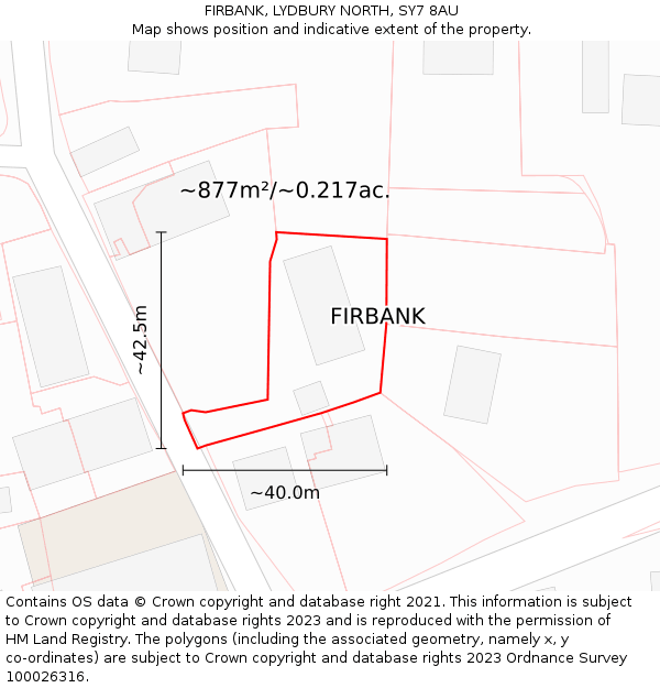 FIRBANK, LYDBURY NORTH, SY7 8AU: Plot and title map