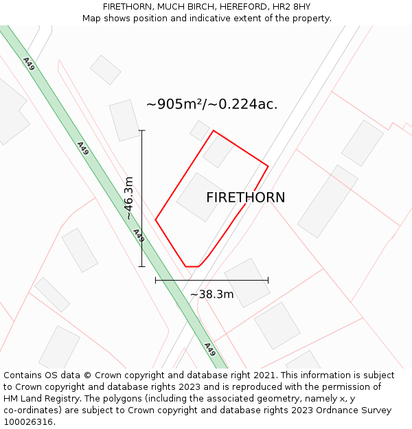 FIRETHORN, MUCH BIRCH, HEREFORD, HR2 8HY: Plot and title map