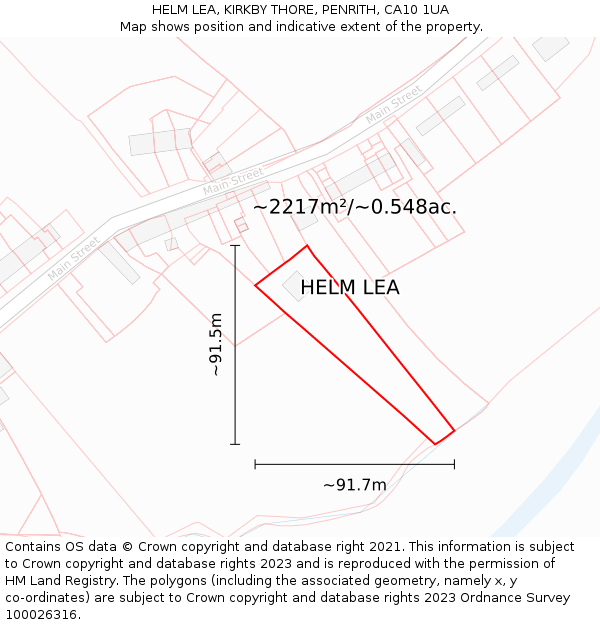HELM LEA, KIRKBY THORE, PENRITH, CA10 1UA: Plot and title map