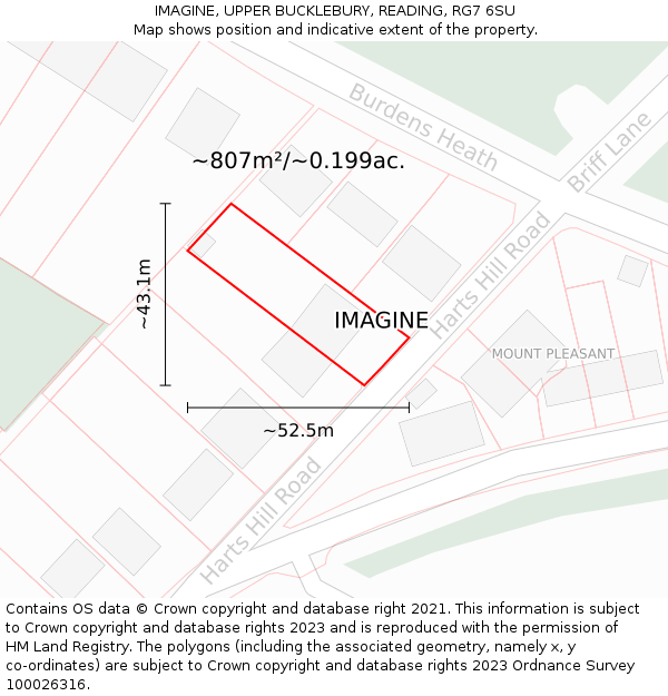 IMAGINE, UPPER BUCKLEBURY, READING, RG7 6SU: Plot and title map