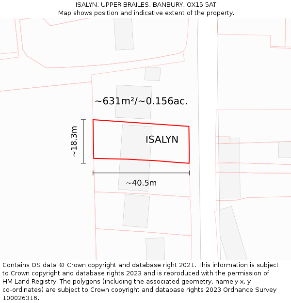 ISALYN, UPPER BRAILES, BANBURY, OX15 5AT: Plot and title map