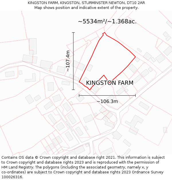 KINGSTON FARM, KINGSTON, STURMINSTER NEWTON, DT10 2AR: Plot and title map