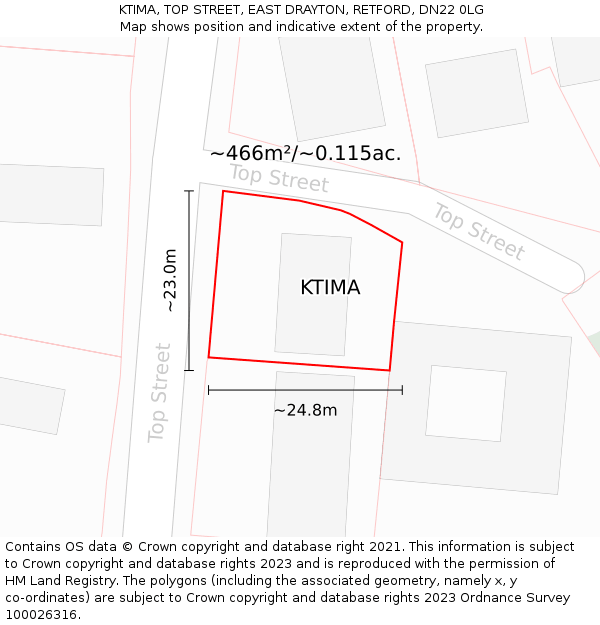 KTIMA, TOP STREET, EAST DRAYTON, RETFORD, DN22 0LG: Plot and title map