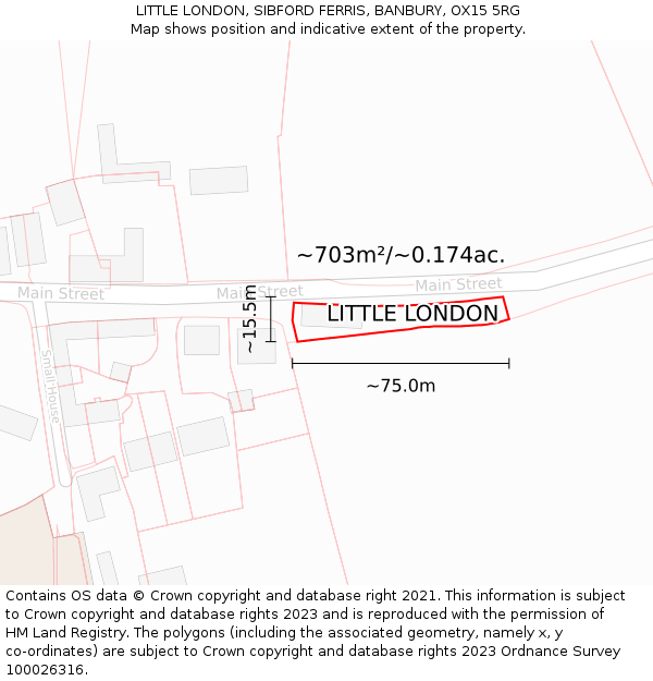 LITTLE LONDON, SIBFORD FERRIS, BANBURY, OX15 5RG: Plot and title map