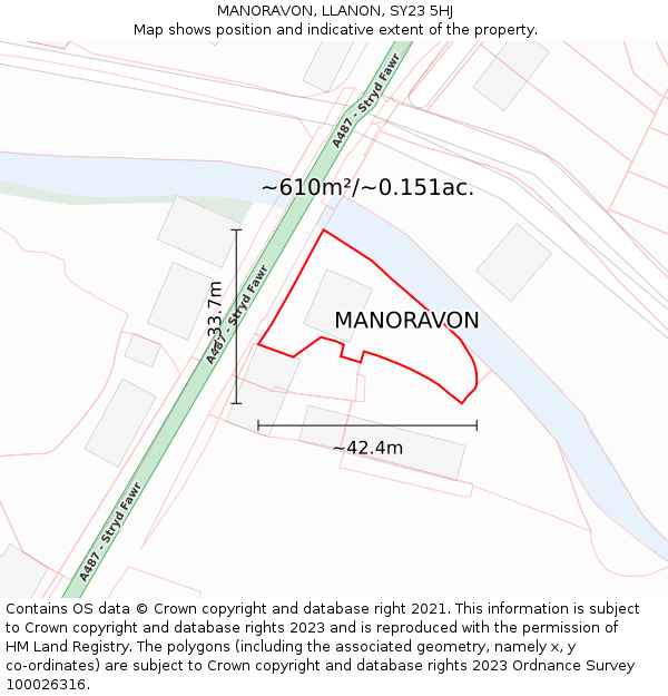 MANORAVON, LLANON, SY23 5HJ: Plot and title map