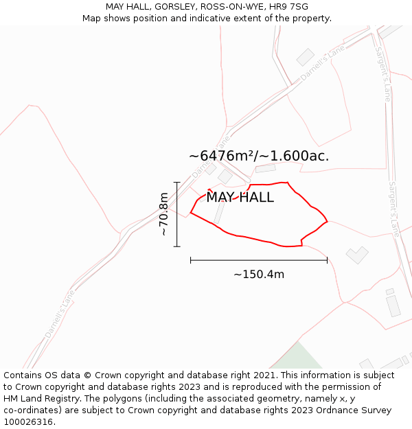 MAY HALL, GORSLEY, ROSS-ON-WYE, HR9 7SG: Plot and title map