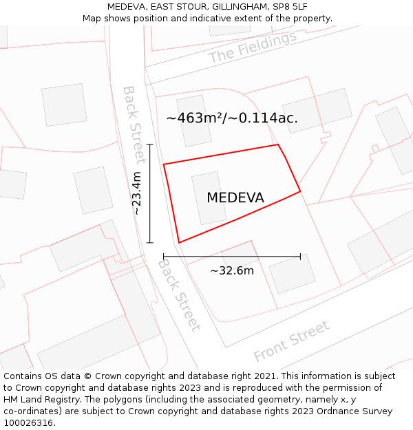 MEDEVA, EAST STOUR, GILLINGHAM, SP8 5LF: Plot and title map