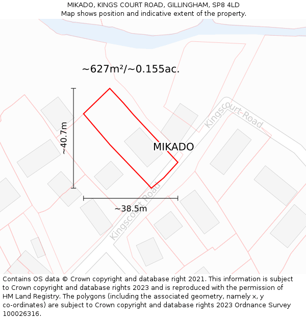 MIKADO, KINGS COURT ROAD, GILLINGHAM, SP8 4LD: Plot and title map