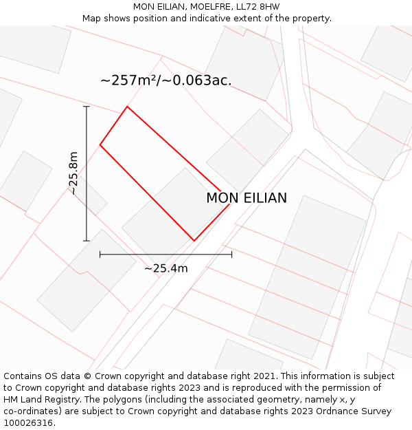 MON EILIAN, MOELFRE, LL72 8HW: Plot and title map