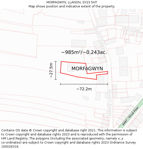 MORFAGWYN, LLANON, SY23 5HT: Plot and title map