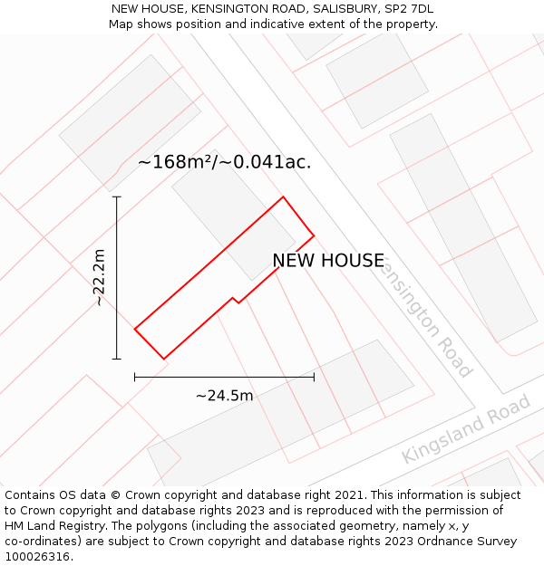 NEW HOUSE, KENSINGTON ROAD, SALISBURY, SP2 7DL: Plot and title map