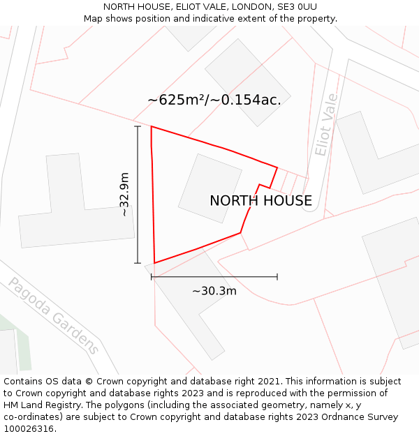NORTH HOUSE, ELIOT VALE, LONDON, SE3 0UU: Plot and title map