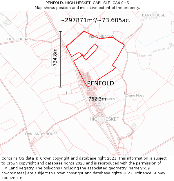PENFOLD, HIGH HESKET, CARLISLE, CA4 0HS: Plot and title map
