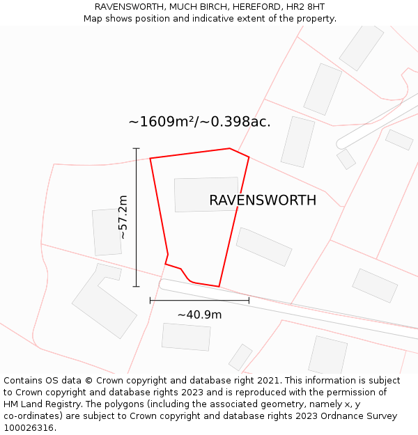 RAVENSWORTH, MUCH BIRCH, HEREFORD, HR2 8HT: Plot and title map