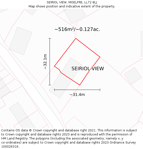 SEIRIOL VIEW, MOELFRE, LL72 8LJ: Plot and title map