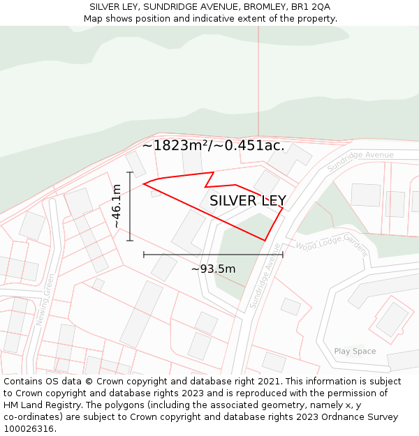 SILVER LEY, SUNDRIDGE AVENUE, BROMLEY, BR1 2QA: Plot and title map