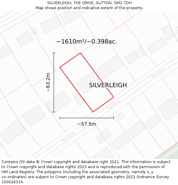SILVERLEIGH, THE DRIVE, SUTTON, SM2 7DH: Plot and title map