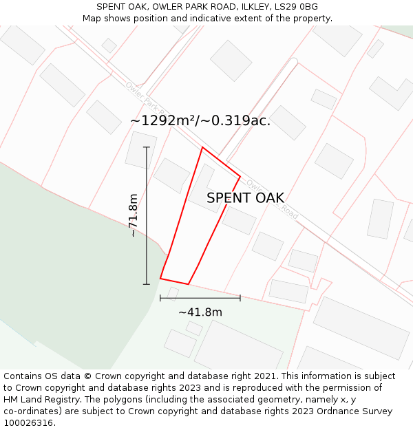 SPENT OAK, OWLER PARK ROAD, ILKLEY, LS29 0BG: Plot and title map