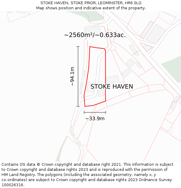 STOKE HAVEN, STOKE PRIOR, LEOMINSTER, HR6 0LG: Plot and title map