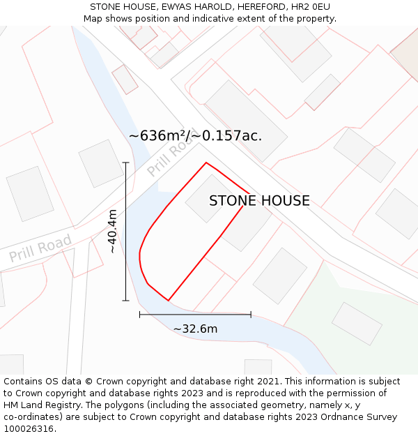 STONE HOUSE, EWYAS HAROLD, HEREFORD, HR2 0EU: Plot and title map