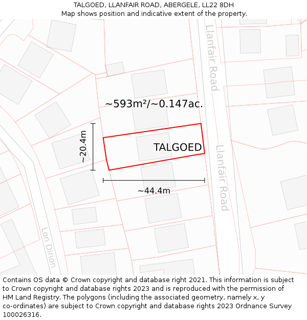 TALGOED, LLANFAIR ROAD, ABERGELE, LL22 8DH: Plot and title map