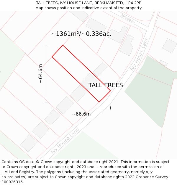 TALL TREES, IVY HOUSE LANE, BERKHAMSTED, HP4 2PP: Plot and title map