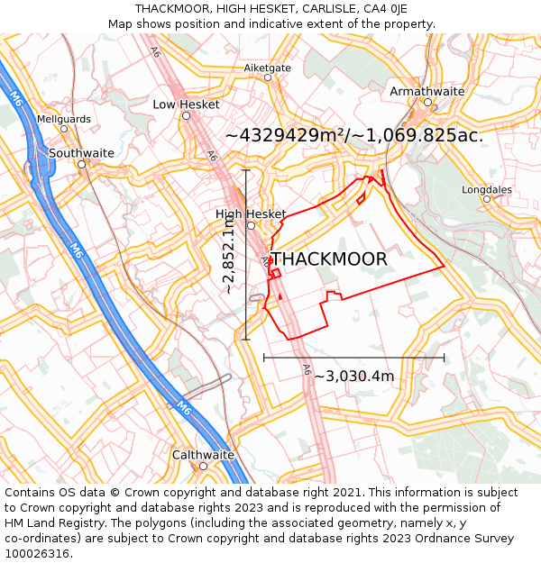 THACKMOOR, HIGH HESKET, CARLISLE, CA4 0JE: Plot and title map