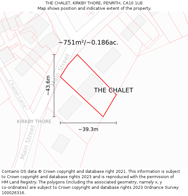 THE CHALET, KIRKBY THORE, PENRITH, CA10 1UE: Plot and title map