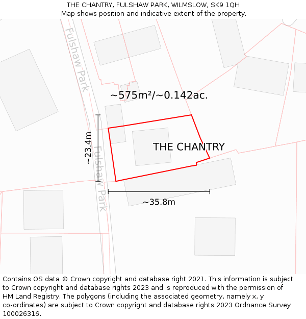 THE CHANTRY, FULSHAW PARK, WILMSLOW, SK9 1QH: Plot and title map