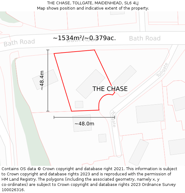 THE CHASE, TOLLGATE, MAIDENHEAD, SL6 4LJ: Plot and title map