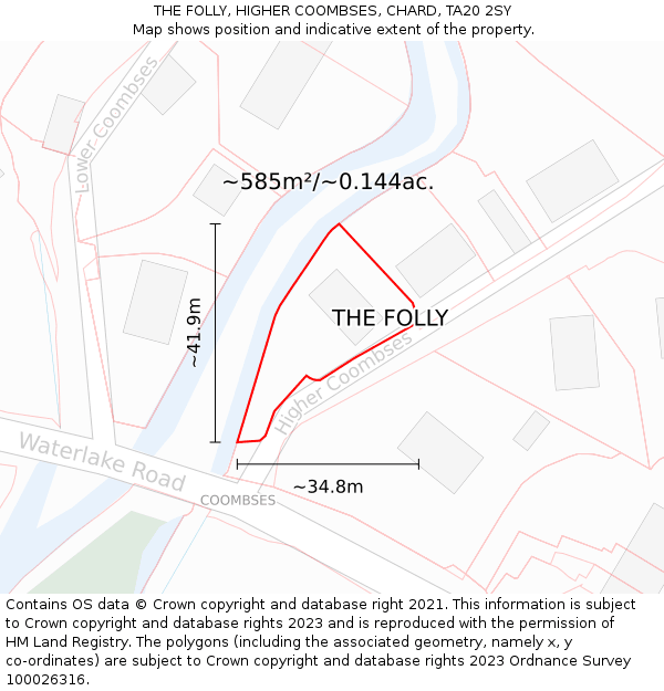 THE FOLLY, HIGHER COOMBSES, CHARD, TA20 2SY: Plot and title map