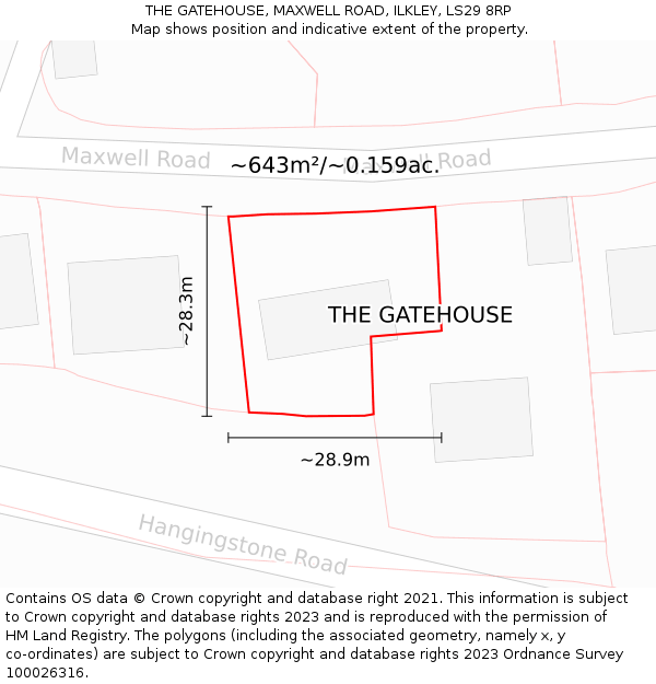 THE GATEHOUSE, MAXWELL ROAD, ILKLEY, LS29 8RP: Plot and title map