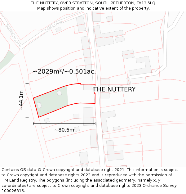 THE NUTTERY, OVER STRATTON, SOUTH PETHERTON, TA13 5LQ: Plot and title map