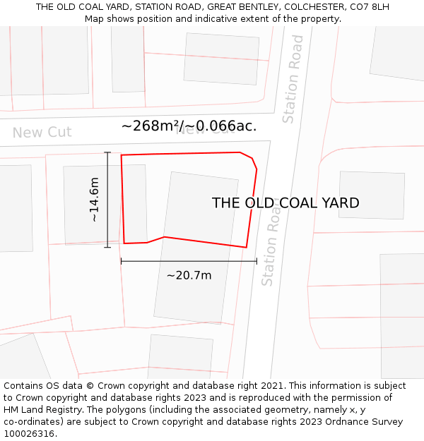 THE OLD COAL YARD, STATION ROAD, GREAT BENTLEY, COLCHESTER, CO7 8LH: Plot and title map