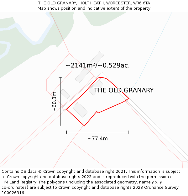 THE OLD GRANARY, HOLT HEATH, WORCESTER, WR6 6TA: Plot and title map