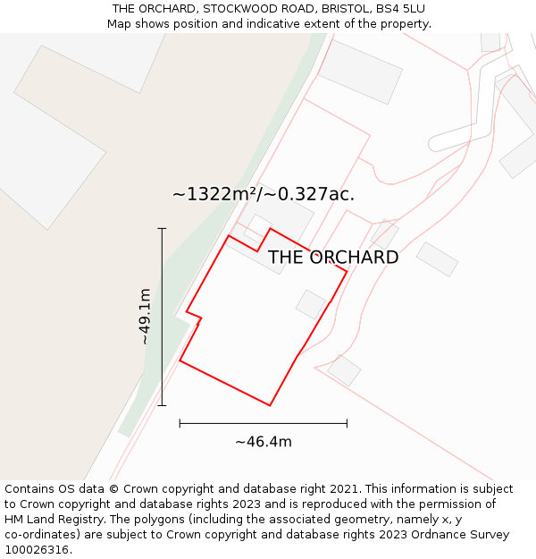THE ORCHARD, STOCKWOOD ROAD, BRISTOL, BS4 5LU: Plot and title map