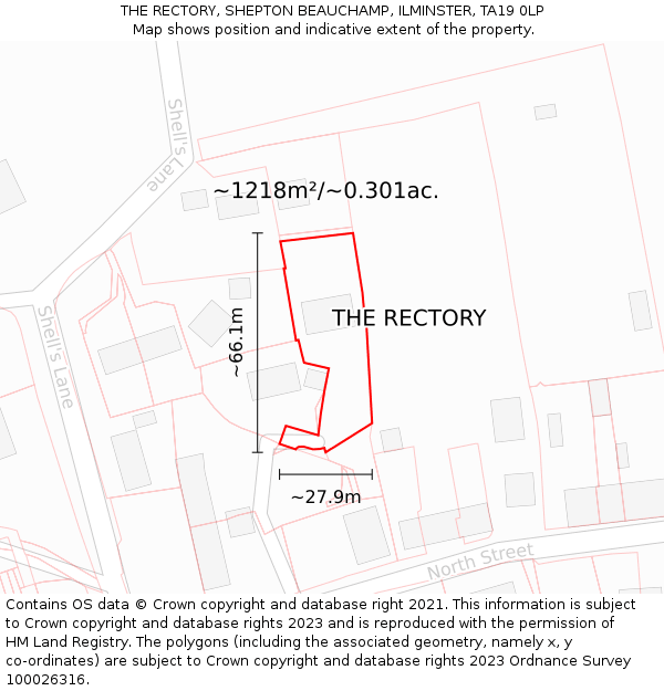THE RECTORY, SHEPTON BEAUCHAMP, ILMINSTER, TA19 0LP: Plot and title map