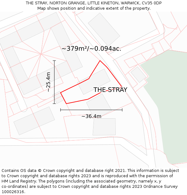 THE STRAY, NORTON GRANGE, LITTLE KINETON, WARWICK, CV35 0DP: Plot and title map