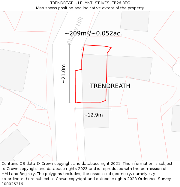 TRENDREATH, LELANT, ST IVES, TR26 3EG: Plot and title map